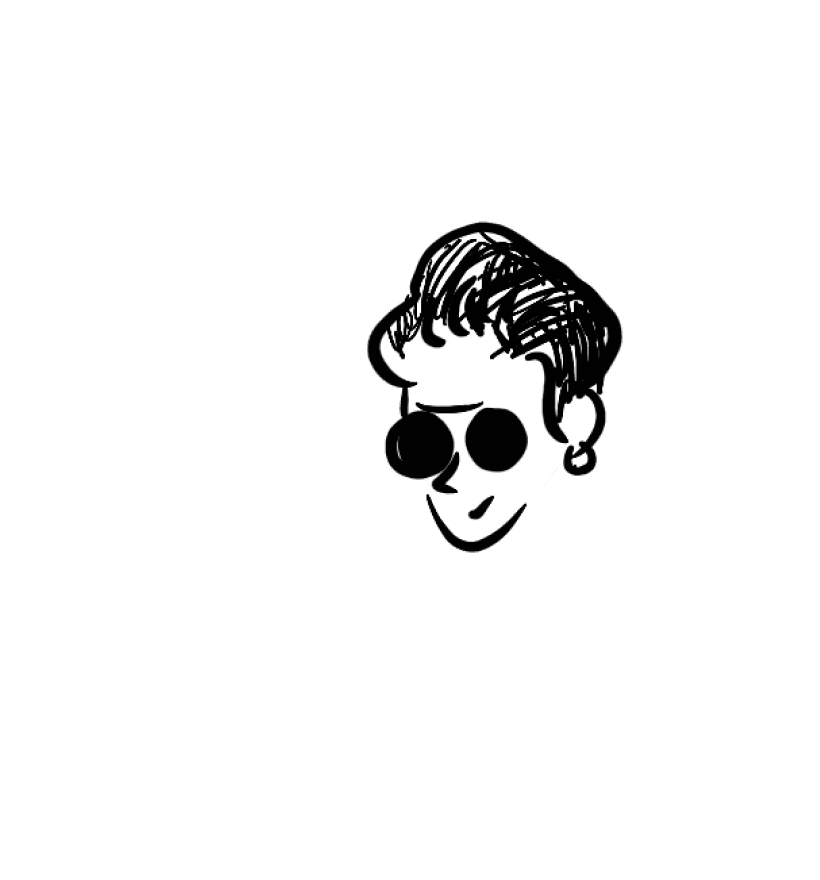 User avatar: person with pompadour and sunglasses.